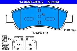 KLOCKI HAM. CITROEN P. BERLINGO/C2/C3/C4/DS3/XSARA 1,0-2,0 96-