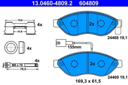 KLOCKI HAM. CITROEN P. JUMPER 2,0-3,0 HDI 06- ŁAD 1600KG 2 CZUJNIKI