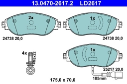 KLOCKI HAM. AUDI P. A3/Q3 1,0-2,5 QUATTRO 12- CERAMIC
