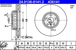 TARCZA HAM. BMW P. 2/3/4/5/6/7/8/X5/X6/X7 2,0-4,4 15- LE
