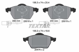 KLOCKI HAM. VW P. A4 00-/04-/A6 99-/05-/PASSAT 00- 1,8-3,2 Z CZUJNIKAMI 156X74