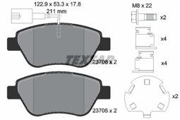 KLOCKI HAM. FIAT P. FIORINO/GRANDE PUNTO/EVO/500 0,9-1,4 07-
