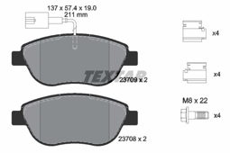 KLOCKI HAM. FIAT P. DOBLO/FIORINO/PUNTO 1,3-2,0 D 05-