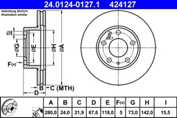TARCZA HAM. FIAT P. DUCATO 94-/02-/06- 10/14 280MM WYS. 67,6MM