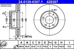 TARCZA HAM. CITROEN P. JUMPER 2,0-3,0 HDI 06-
