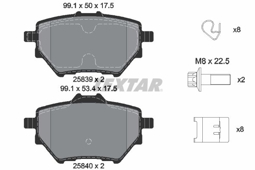 KLOCKI HAM. PEUGEOT T. 308/3008 1,5-2,0 HDI 13- DLA TARCZY 268MM