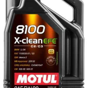 OLEJ MOTUL 5W30 5L X-CLEAN 8100 EFE C2/C3 / DPF / SN / 505.00 505.01 / 229.52 / LL04 / 9.55535-S1/S3 / OV 040 1547-D30 / DEXOS2