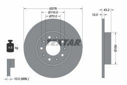 TARCZA HAM. JEEP T. COMPASS/RENEGADE 1,0-1,6/1,6-2,0 CRD 4X4 14-