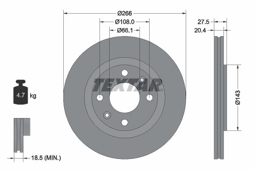 TARCZA HAM. PEUGEOT P. 206/PAR