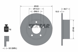 TARCZA HAM. VW T. A100/A6/PASSAT 96- 245X10