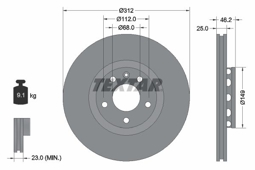 TARCZA HAM. VW P. PASSAT/A4/A6 96-08