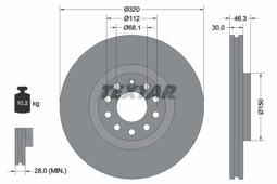 TARCZA HAM. AUDI P. A4/A6 97-09