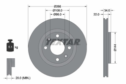 TARCZA HAM. CITROEN P. BERLINGO C2/C3/C4/DS3/XSARA/206/207/208/307