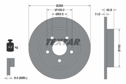 TARCZA HAM. FORD T. FOCUS 04-/C-MAX 265MM
