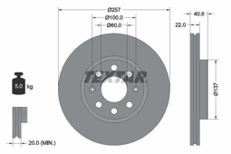 TARCZA HAM. FIAT P. GRANDE PUNTO/CORSA D 06-/ADAM
