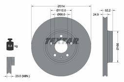 TARCZA HAM. AUDI P. A4/A5 1,4-3,2 07-
