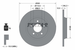 TARCZA HAM. VW T. A4/A5 07-/Q5/A6 09- 300X12