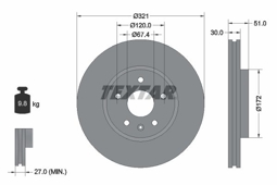 TARCZA HAM. OPEL P. INSIGNIA 1,6-2,0 08-