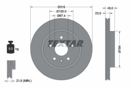 TARCZA HAM. OPEL T. INSIGNIA 08- FELGI  17/18