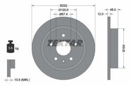 TARCZA HAM. OPEL T. INSIGNIA FELGA 16
