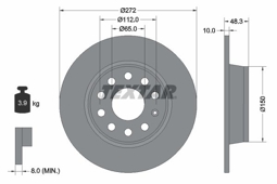 TARCZA HAM. VW T. A3/GOLF VI VII/OCTAVIA/CADDY/TOURAN 10- 272MM