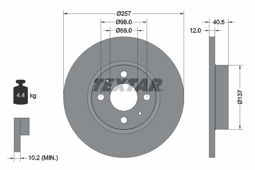 TARCZA HAM. FIAT P. PANDA 12-/500 10- 0,9B