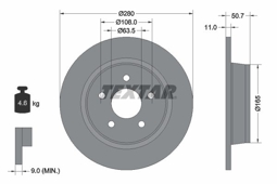 TARCZA HAM. FORD T. C-MAX/KUGA/TRANSIT 1,0-2,5 11-