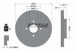 TARCZA HAM. FORD P. FIESTA 12-/B-MAX
