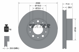 TARCZA HAM. PEUGEOT P. BOXER 2,0-3,0 HDI 06-