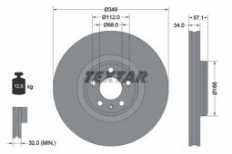 TARCZA HAM. AUDI P. A4/A5/Q5/Q7 2,0-3,0 TDI QUATTRO 15-