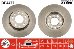 TARCZA HAM. ALFA T. 159/GIULIETTA/SPIDER 1,4-2,2 05-